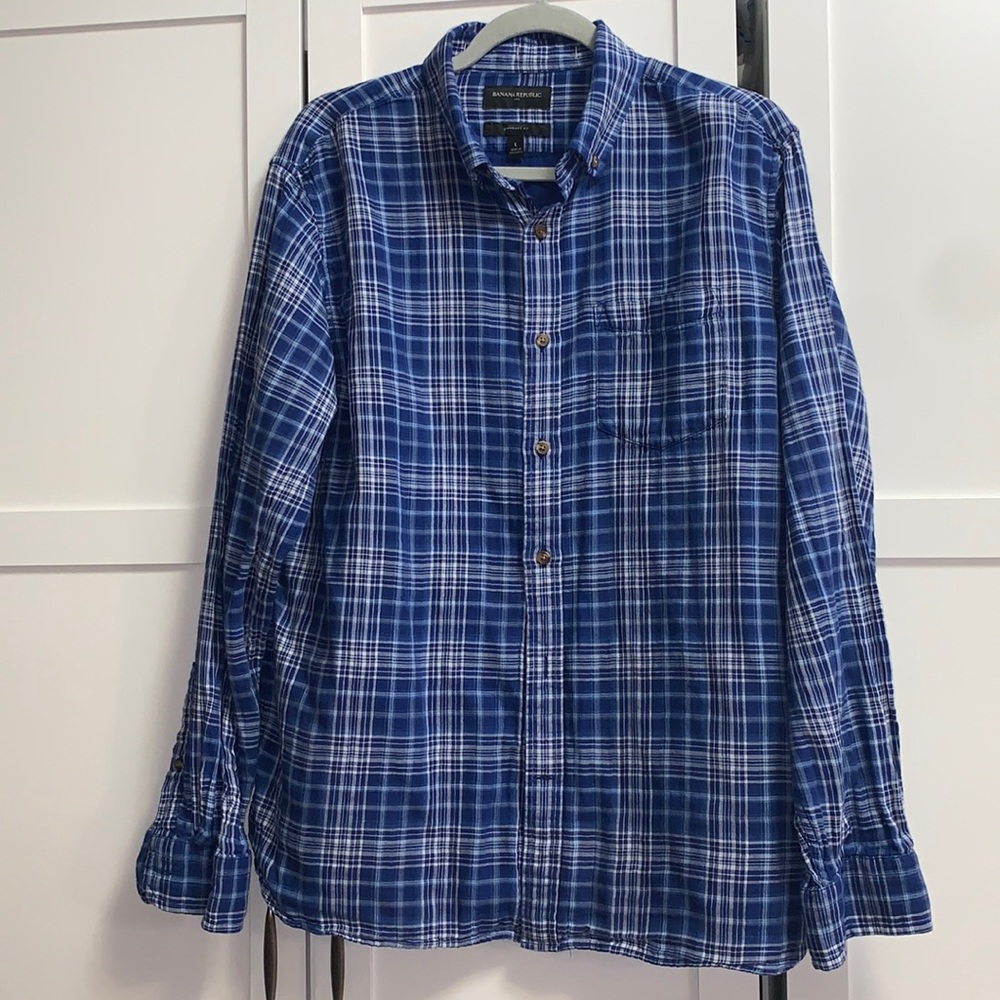 Banana Republic Plaid Shirt Size Large